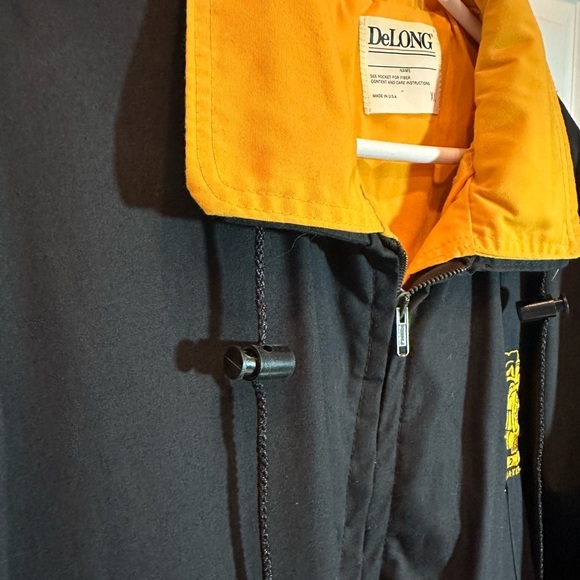 Vintage Purdue Boilermakers 90's Train Zip Up Light Jacket Black Gold Delong XL - Picture 2 of 11